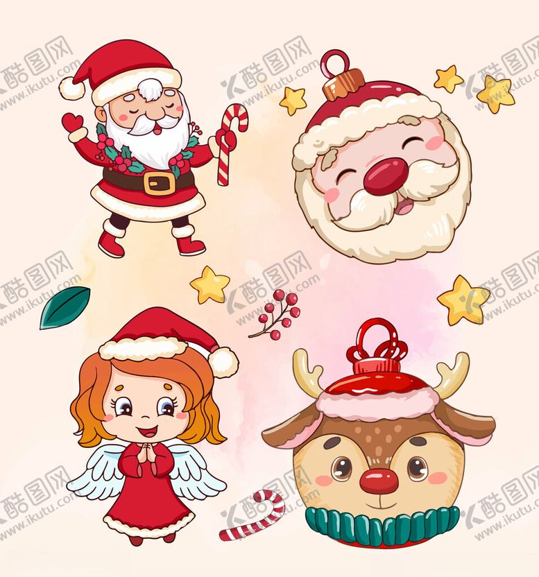 编号：61936311151149141072【酷图网】源文件下载-圣诞卡通角色装饰图案
