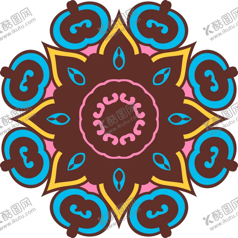 编号：62275601140834042517【酷图网】源文件下载-彩色复古花纹 