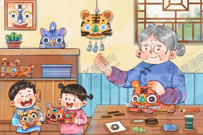 编号：85624104081512174276【酷图网】源文件下载-布老虎水彩插画