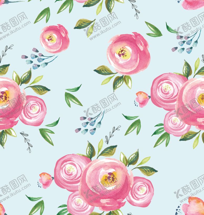 编号：40802110010635051532【酷图网】源文件下载-水彩花