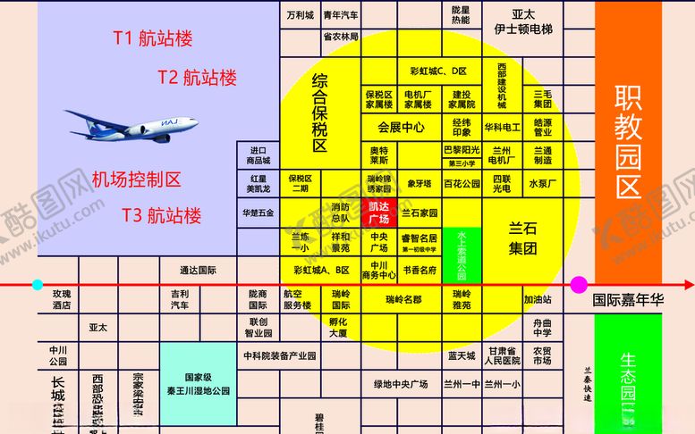 编号：20906804170202028274【酷图网】源文件下载-兰州新区凯达广场区位图