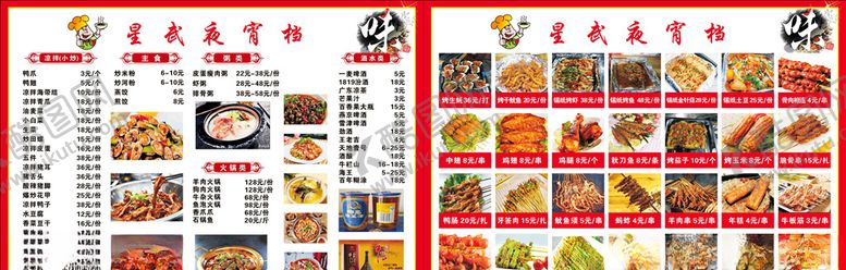 编号：73642810271218323503【酷图网】源文件下载-夜宵菜单