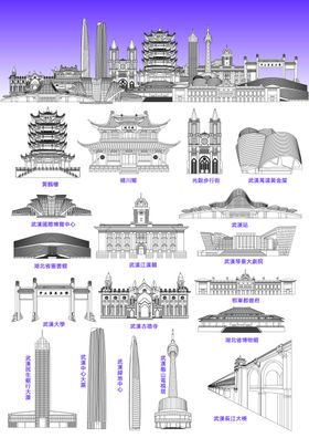 武汉地标建筑矢量文件