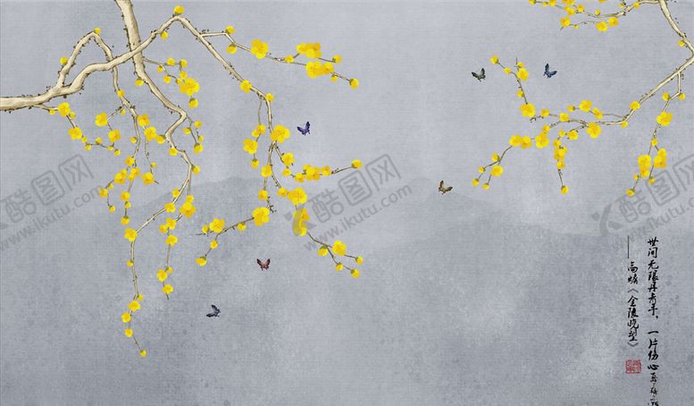 编号：85359405160401269674【酷图网】源文件下载-花鸟画背景墙