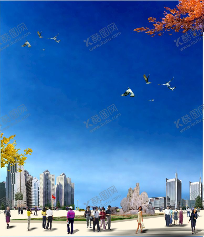 编号：81769210080554168952【酷图网】源文件下载-广场效果图
