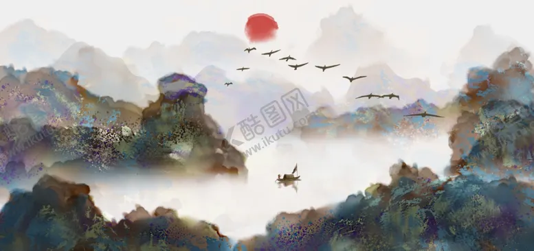 编号：44848506282116304500【酷图网】源文件下载-水墨山水