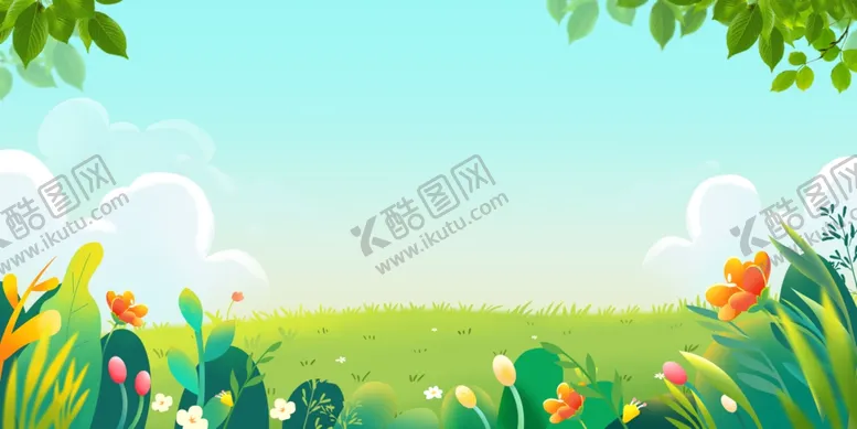 编号：13543104171346092834【酷图网】源文件下载-春日绿野花卉自然风景
