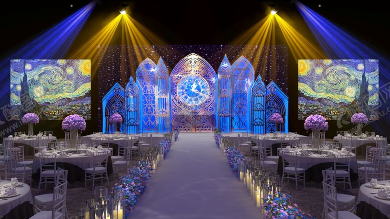 编号：19739209202004424785【酷图网】源文件下载-婚礼舞台效果图