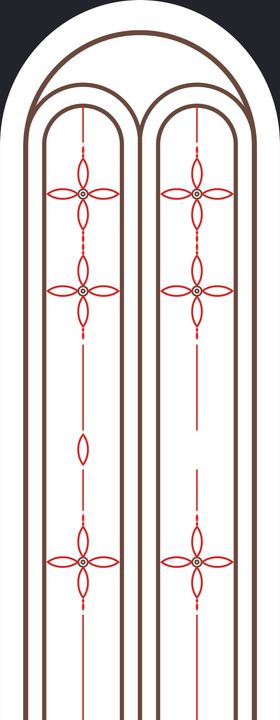 欧式复古雕花拱形窗设计图