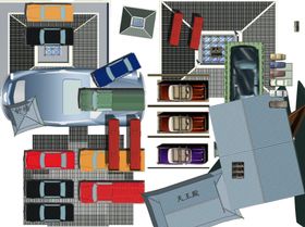屋顶平面贴图小车平面贴图