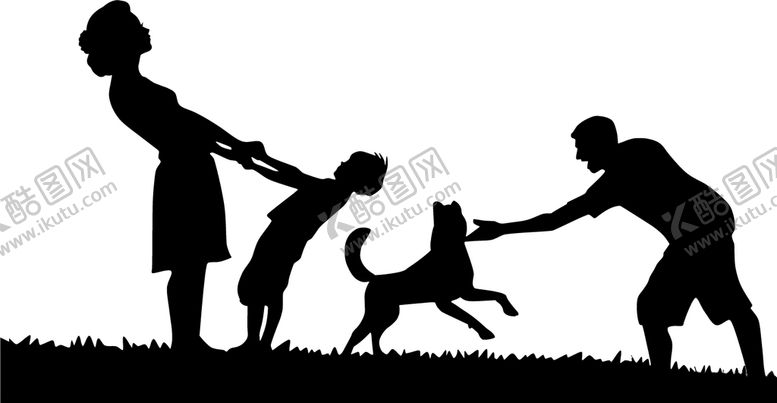 编号：66290909260021012610【酷图网】源文件下载-一家人愉快玩耍剪影