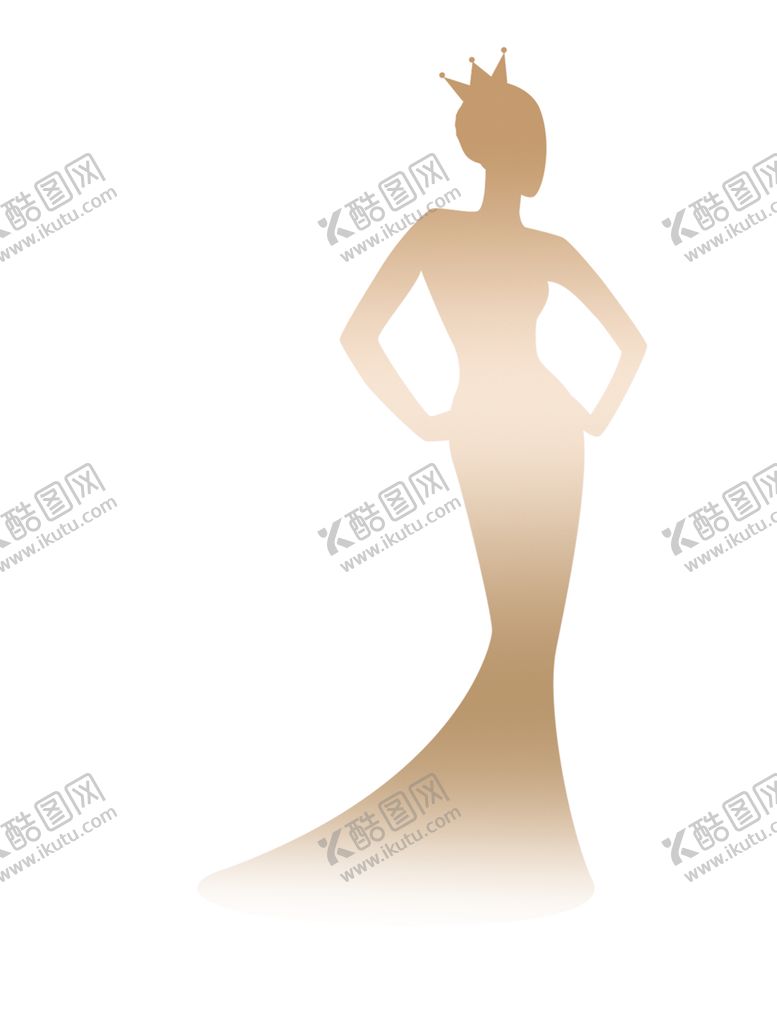 编号：79588001311011437293【酷图网】源文件下载-金色女生剪影