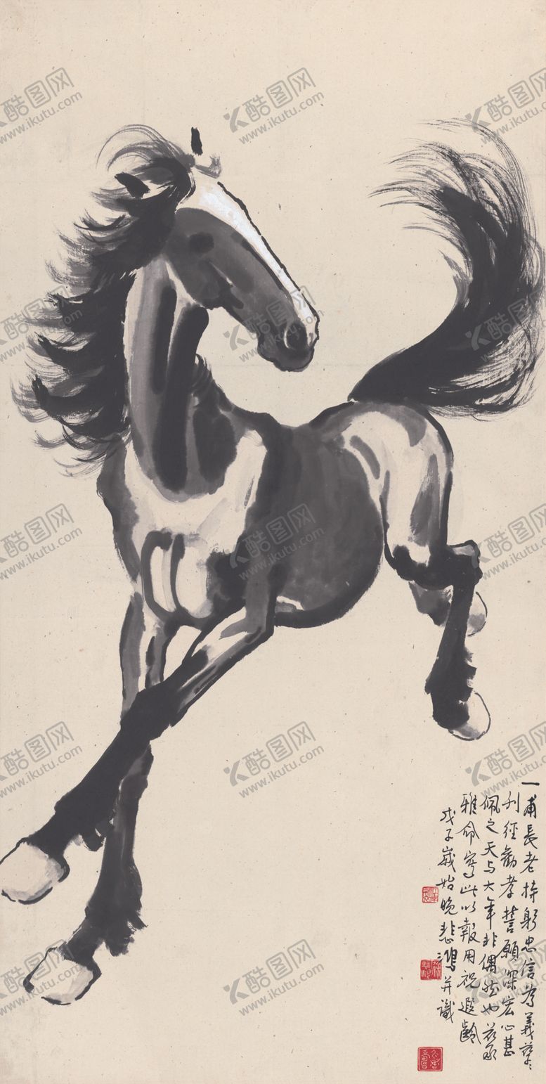 编号：26544709220713265945【酷图网】源文件下载-徐悲鸿大气国画马