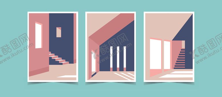 编号：69497810070814384512【酷图网】源文件下载-简约几何建筑插画