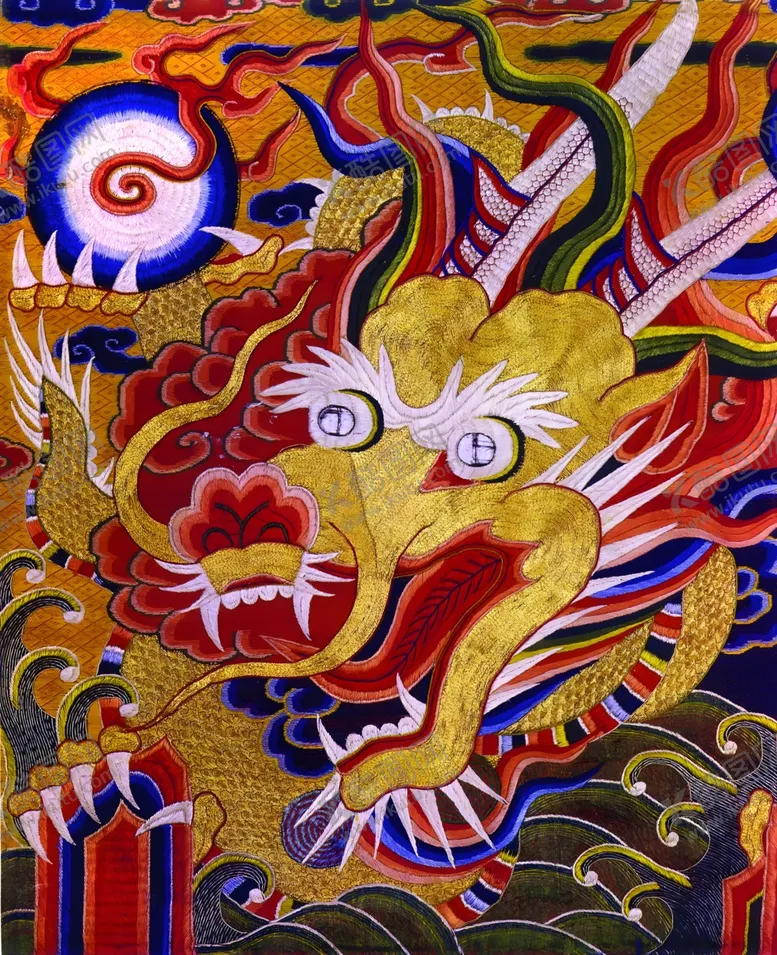 编号：81474101131353137544【酷图网】源文件下载-龙刺绣图