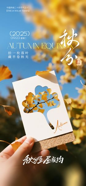秋分寒露中式插画海报
