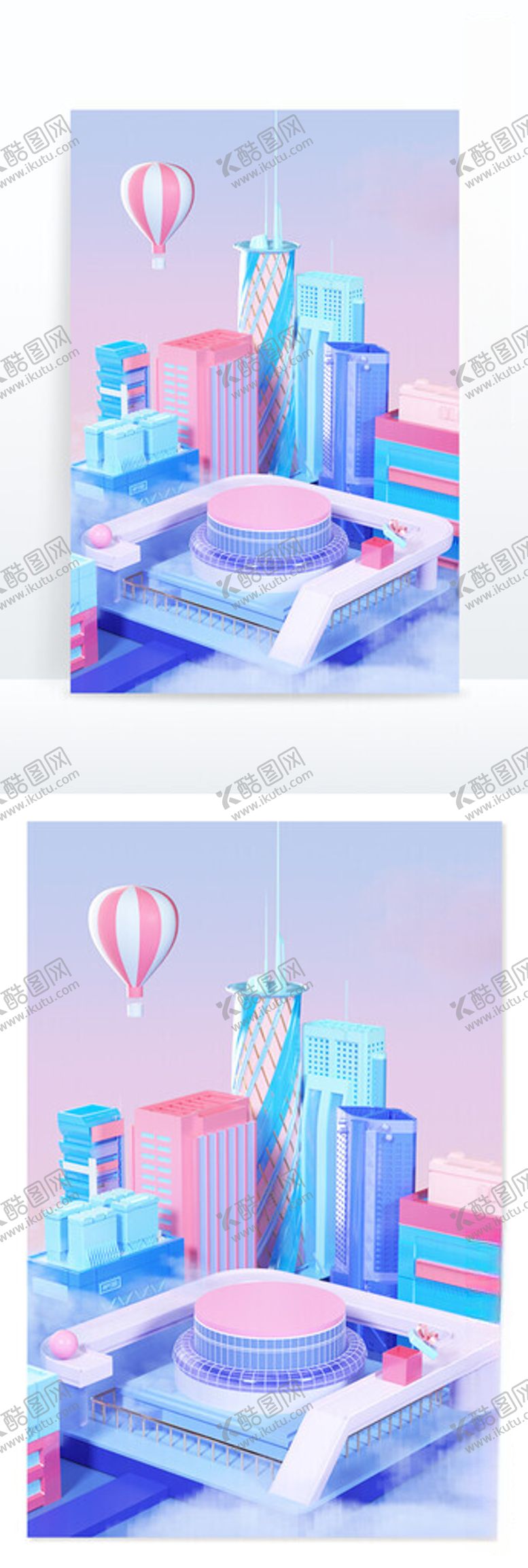 编号：79175512111607595476【酷图网】源文件下载-C4D科技建筑展台