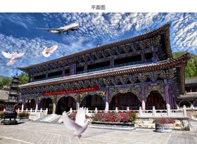 蓝天白云美国建筑图片