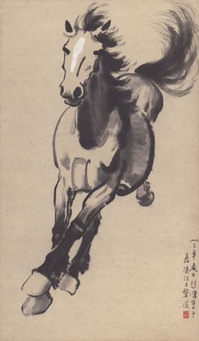 徐悲鸿大气国画马