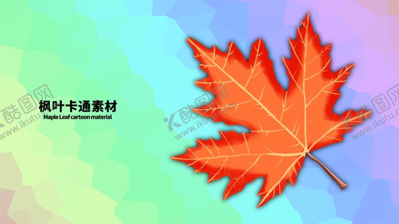 编号：29631209191004417824【酷图网】源文件下载-分层炫彩左右枫叶手绘素材