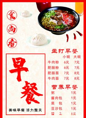 早餐店菜单