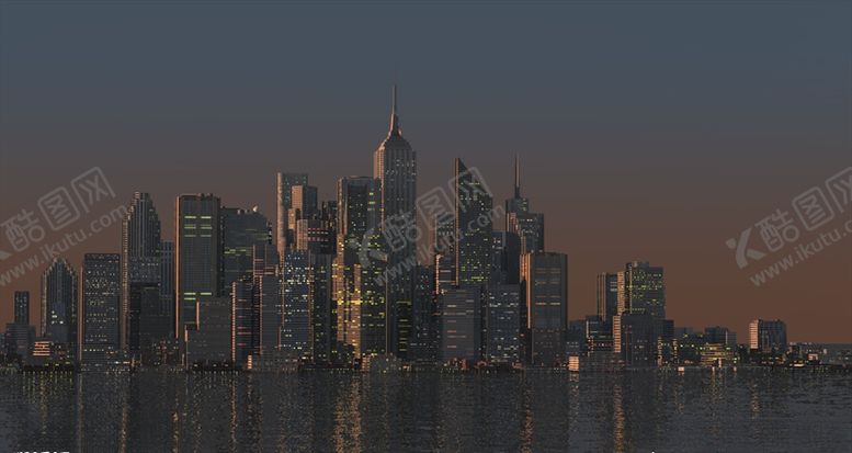 编号：45268909221138595195【酷图网】源文件下载-C4D模型水上之城海边的城市