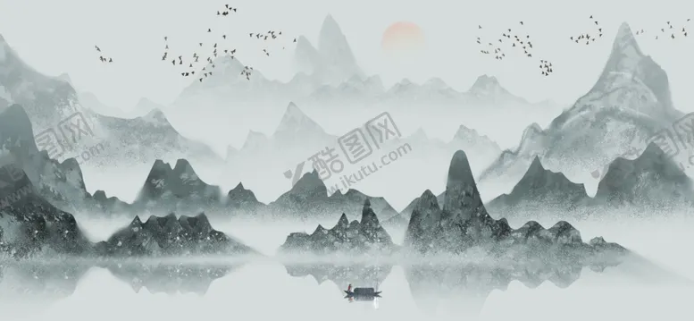编号：26345002122302547190【酷图网】源文件下载-水墨山水画