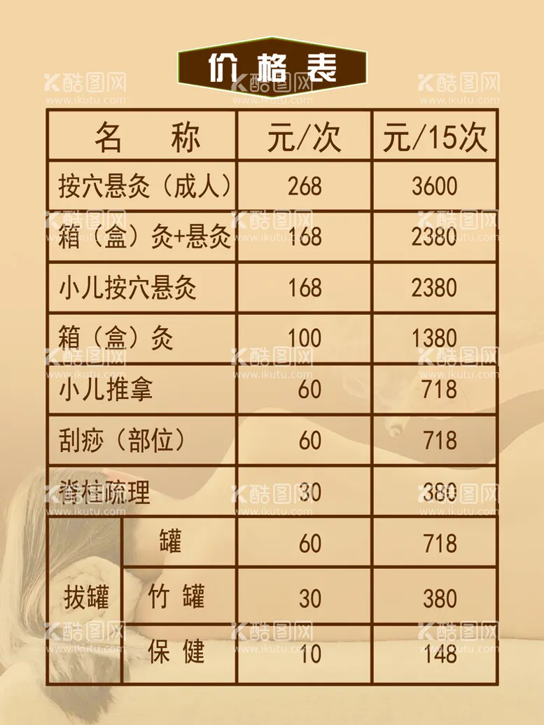 编号：17486210051112147610【酷图网】源文件下载-针灸价格表