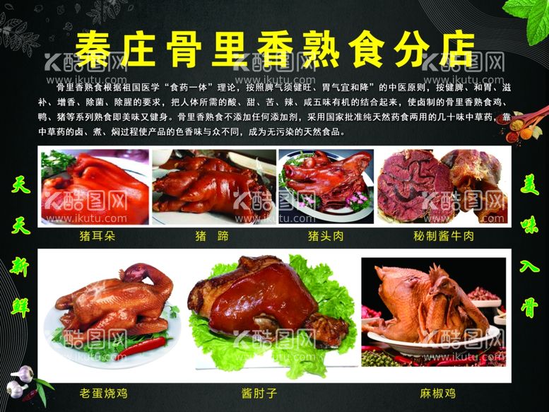 编号：70853111290743111572【酷图网】源文件下载-熟食 灯箱 烧鸡 猪头肉 肘子