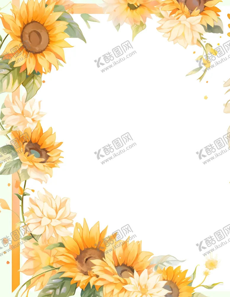 编号：93077601310217445370【酷图网】源文件下载-向日葵花边