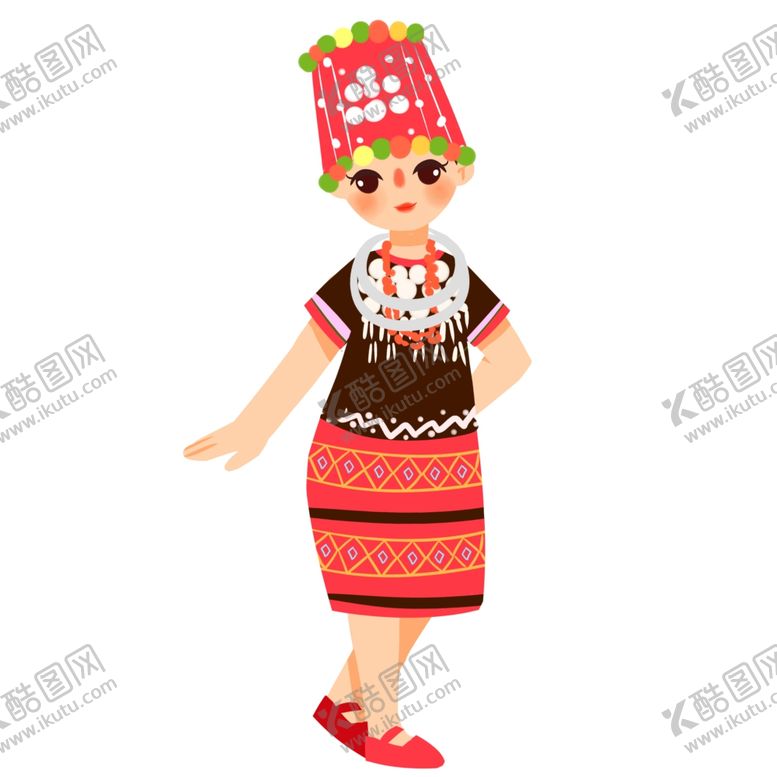 编号：49601209201426203481【酷图网】源文件下载-景颇族卡通人物元素