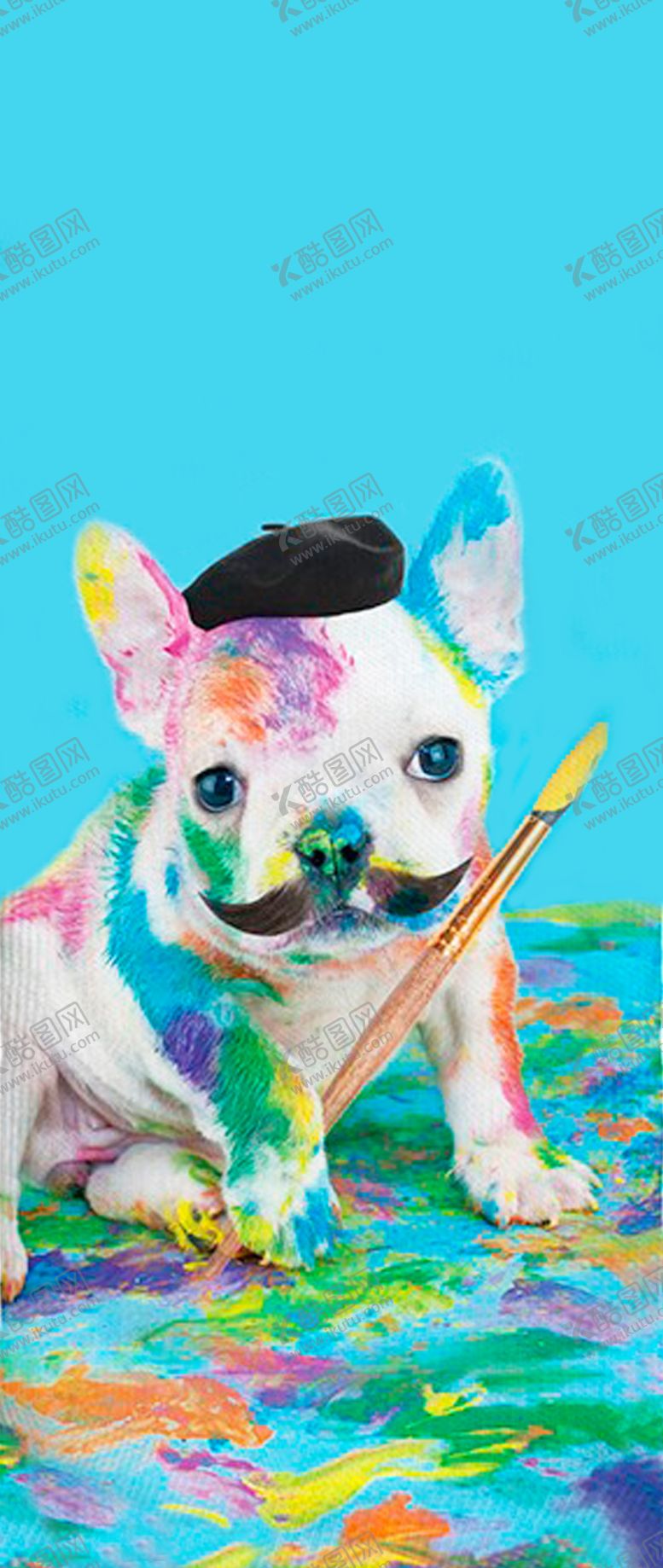 编号：77072509251657532518【酷图网】源文件下载-彩绘狗狗PUG