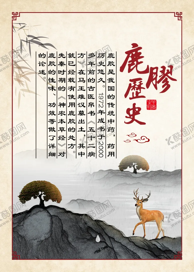 编号：68942606181112257357【酷图网】源文件下载-鹿胶历史展板