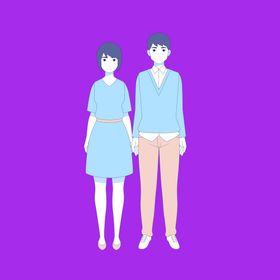 手绘情侣恋人