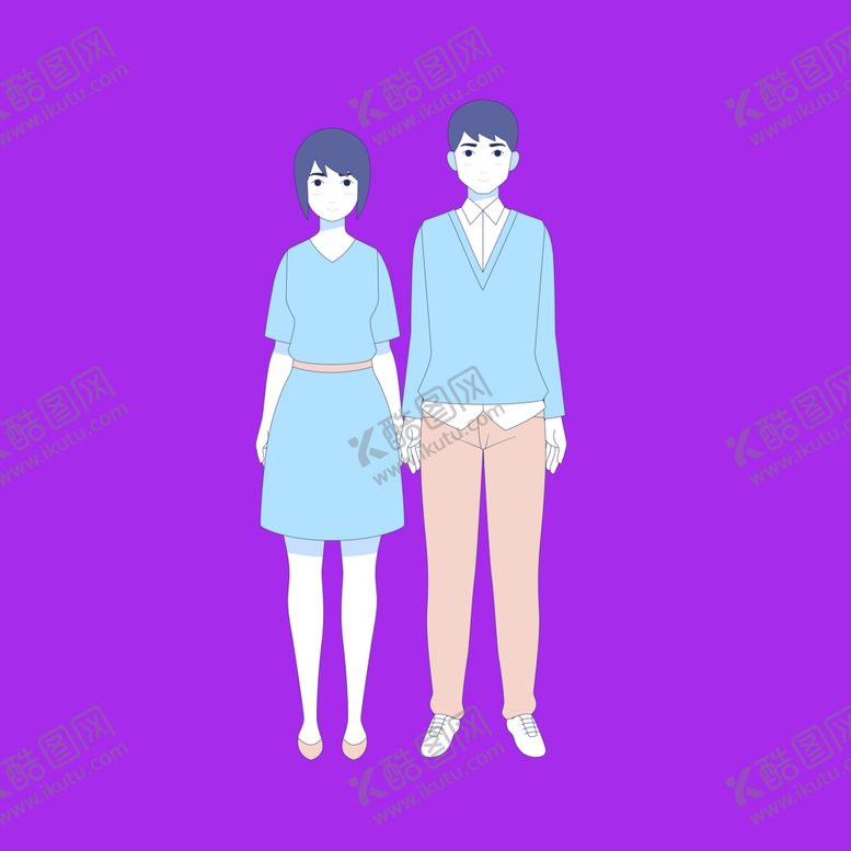 编号：66817312161323239267【酷图网】源文件下载-手绘情侣恋人