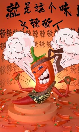 辣椒辣椒人卡通辣椒形象人物
