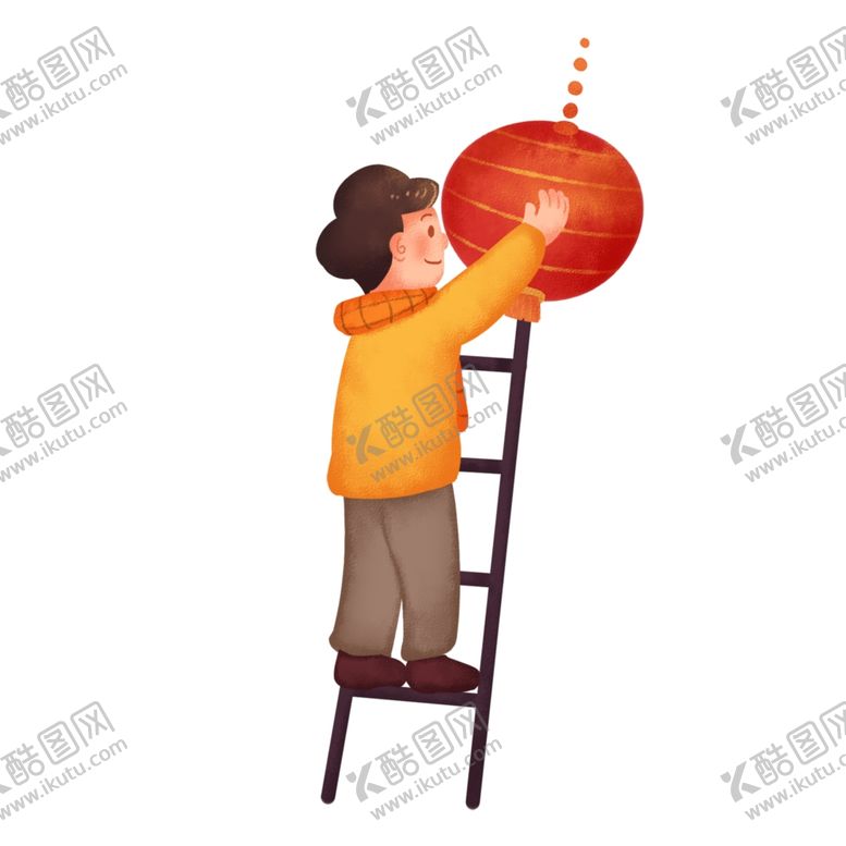 编号：18322806171227255992【酷图网】源文件下载-男孩挂灯笼