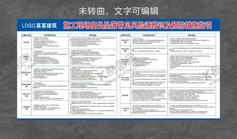 编号：56433401150914505830【酷图网】源文件下载-施工现场高处坠落风险源辨识预防