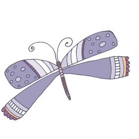 花朵蝴蝶卡通图案