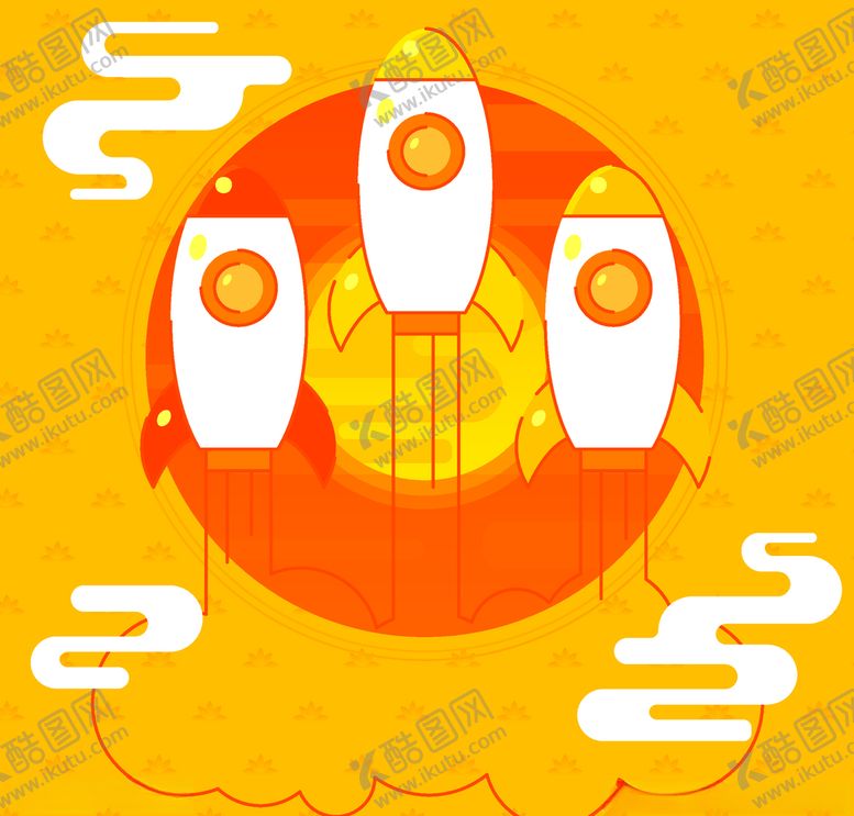 编号：86066310191946347529【酷图网】源文件下载-创意太空元素火箭