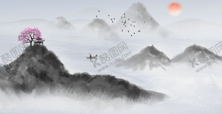 编号：56528612160621556047【酷图网】源文件下载-水墨山水画