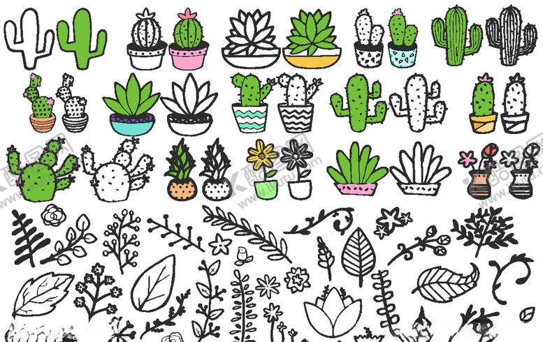 编号：33515409250424025545【酷图网】源文件下载-手绘植物