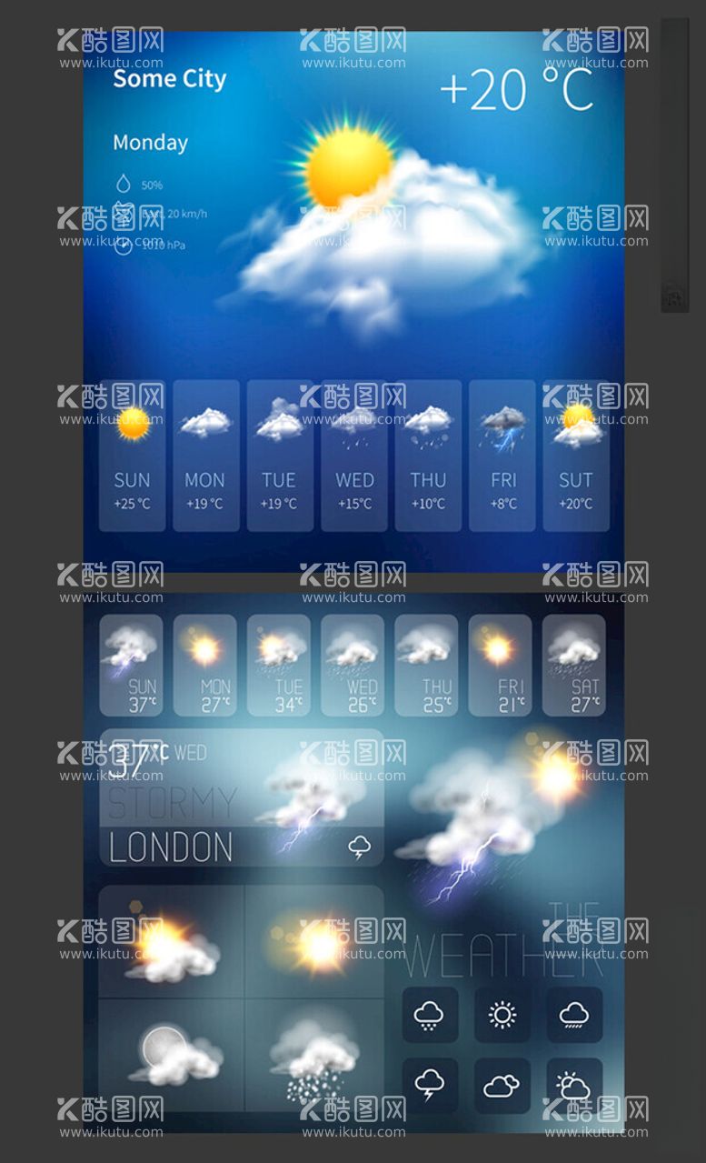 编号：10852012020407569188【酷图网】源文件下载-天气图标设计图片