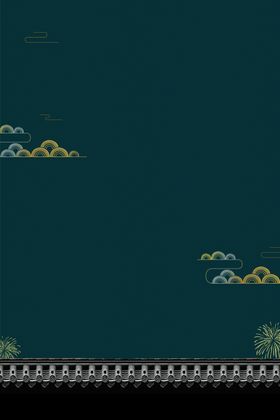 古风中国风屋檐深绿高端背景素材