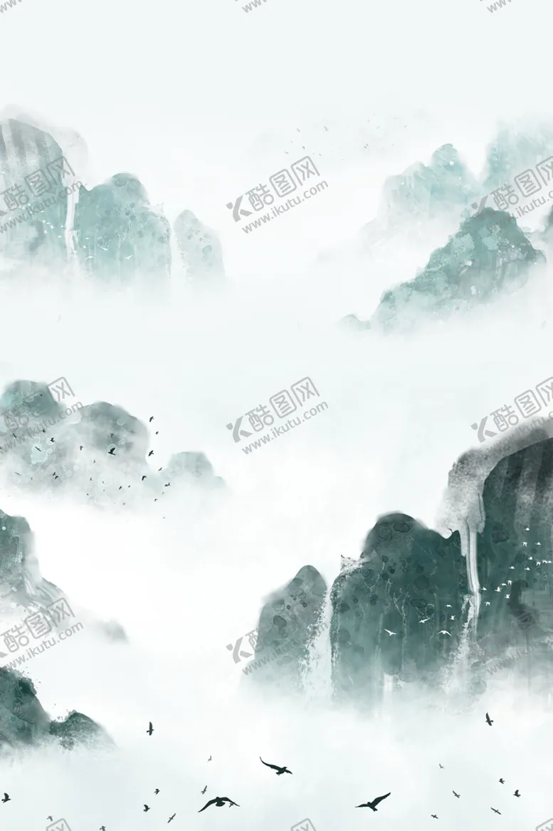 编号：08452909142225035027【酷图网】源文件下载-水墨山水画国画源远流长