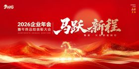 年会年终总结马年会议背景板