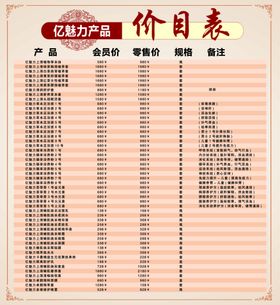 编号：04369809250746195804【酷图网】源文件下载-养生价目表