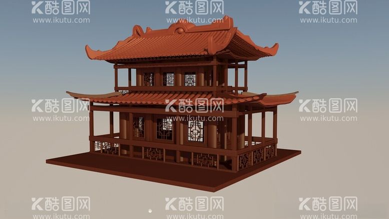 编号：70145712122307243081【酷图网】源文件下载-古风楼阁c4d