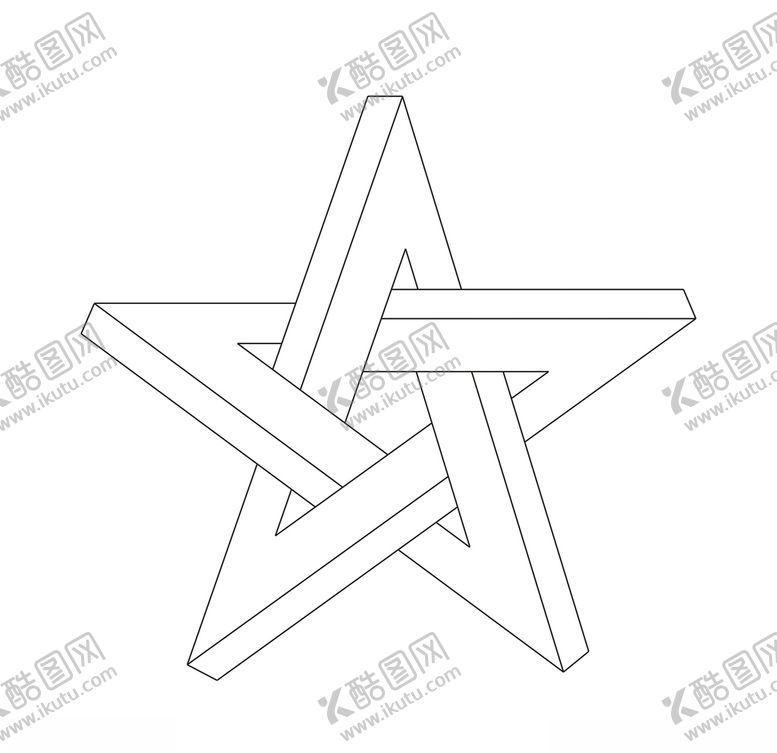 编号：73086406260523352602【酷图网】源文件下载-立体几何五角星