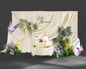 韩式白绿粉紫黄色婚礼